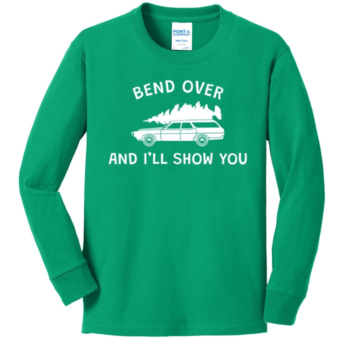 Bend Over And ILl Show You Christmas Couple Matching Family Kids Long Sleeve Shirt