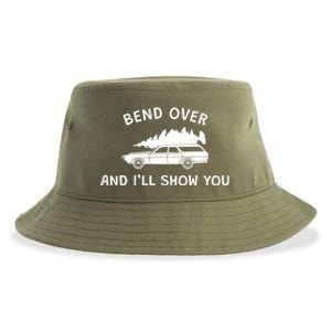 Bend Over And ILl Show You Christmas Couple Matching Family Sustainable Bucket Hat