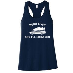 Bend Over And ILl Show You Christmas Couple Matching Family Women's Racerback Tank