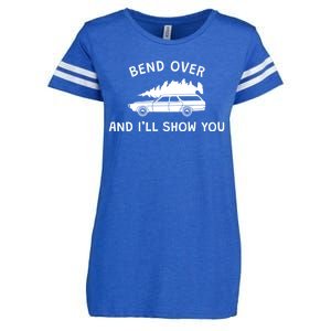 Bend Over And ILl Show You Christmas Couple Matching Family Enza Ladies Jersey Football T-Shirt