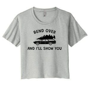 Bend Over And ILl Show You Christmas Couple Matching Family Women's Crop Top Tee