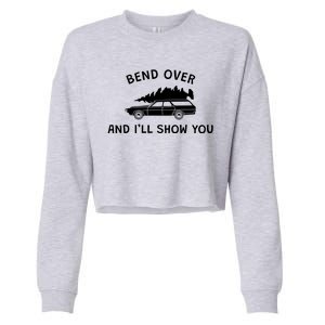 Bend Over And ILl Show You Christmas Couple Matching Family Cropped Pullover Crew