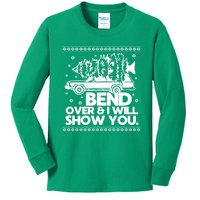 Bend Over And ILl Show You Christmas Couple Matching Family Kids Long Sleeve Shirt