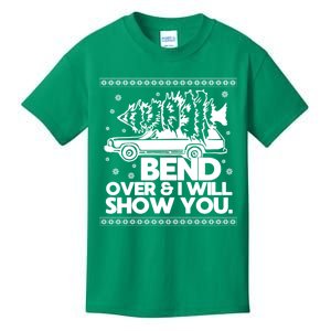 Bend Over And ILl Show You Christmas Couple Matching Family Kids T-Shirt