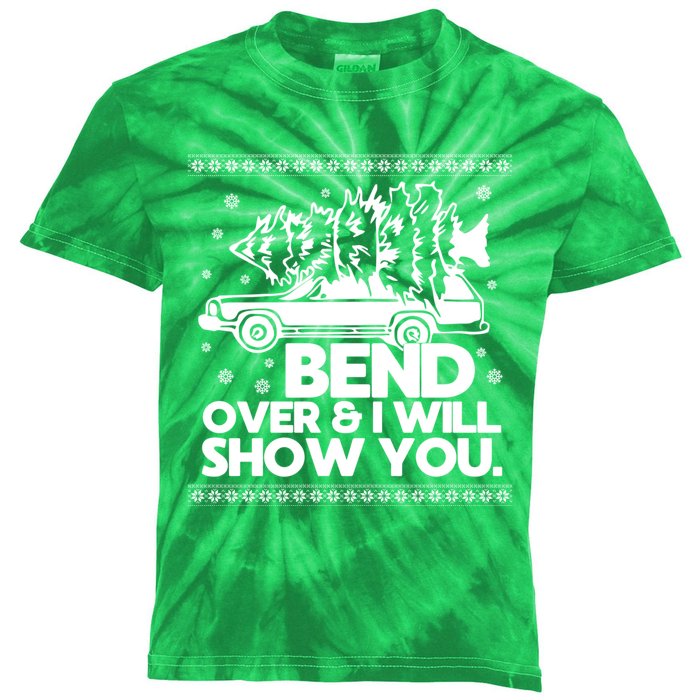 Bend Over And ILl Show You Christmas Couple Matching Family Kids Tie-Dye T-Shirt