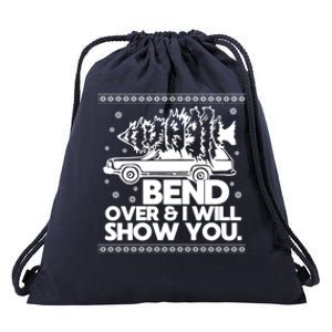 Bend Over And ILl Show You Christmas Couple Matching Family Drawstring Bag