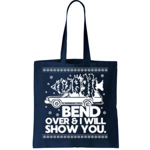 Bend Over And ILl Show You Christmas Couple Matching Family Tote Bag