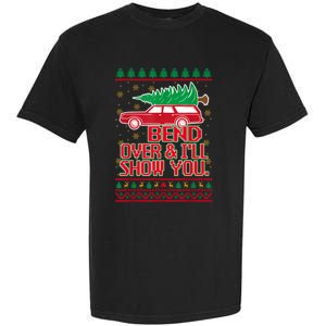 Bend Over And ILl Show You Christmas Couple Matching Family Garment-Dyed Heavyweight T-Shirt