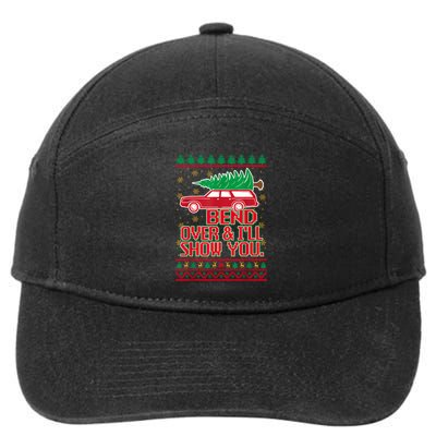 Bend Over And ILl Show You Christmas Couple Matching Family 7-Panel Snapback Hat