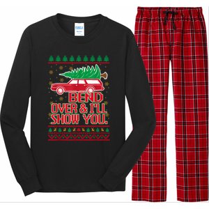 Bend Over And ILl Show You Christmas Couple Matching Family Long Sleeve Pajama Set