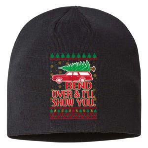 Bend Over And ILl Show You Christmas Couple Matching Family Sustainable Beanie