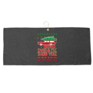 Bend Over And ILl Show You Christmas Couple Matching Family Large Microfiber Waffle Golf Towel