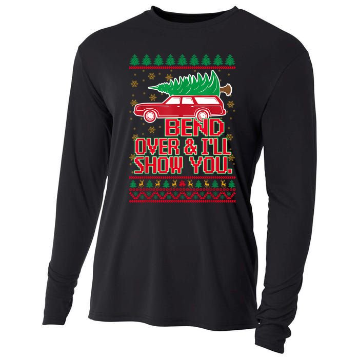 Bend Over And ILl Show You Christmas Couple Matching Family Cooling Performance Long Sleeve Crew