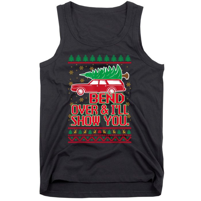 Bend Over And ILl Show You Christmas Couple Matching Family Tank Top