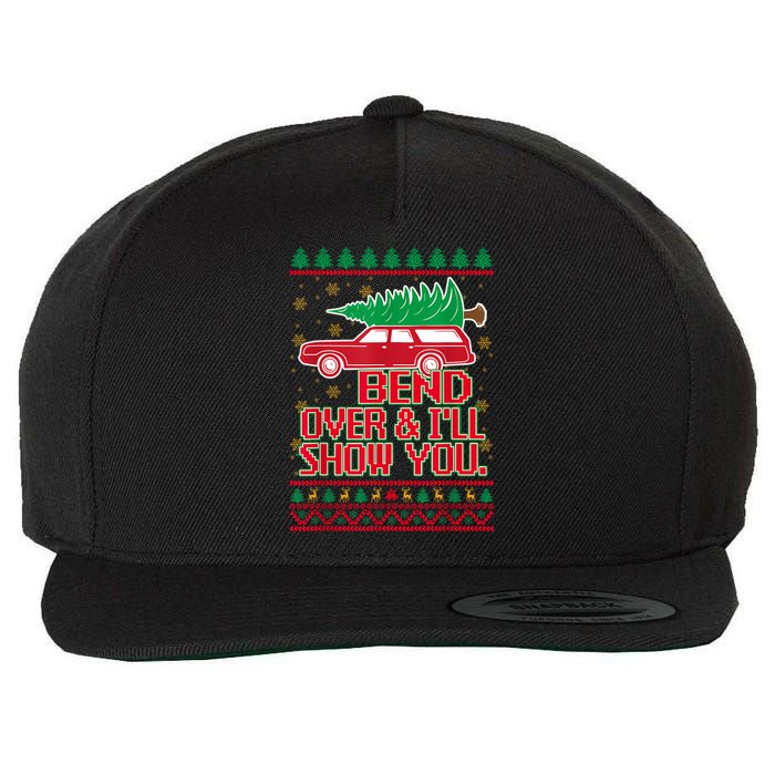 Bend Over And ILl Show You Christmas Couple Matching Family Wool Snapback Cap