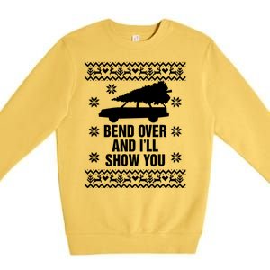 Bend Over And ILl Show You Christmas Couple Matching Family Premium Crewneck Sweatshirt