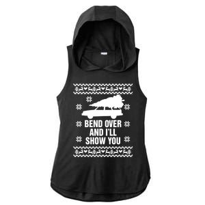 Bend Over And ILl Show You Christmas Couple Matching Family Ladies PosiCharge Tri-Blend Wicking Draft Hoodie Tank