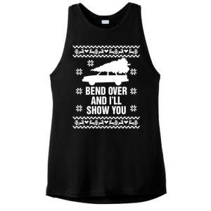 Bend Over And ILl Show You Christmas Couple Matching Family Ladies PosiCharge Tri-Blend Wicking Tank