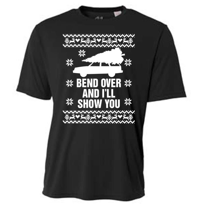 Bend Over And ILl Show You Christmas Couple Matching Family Cooling Performance Crew T-Shirt