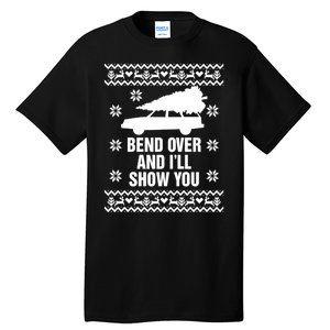 Bend Over And ILl Show You Christmas Couple Matching Family Tall T-Shirt