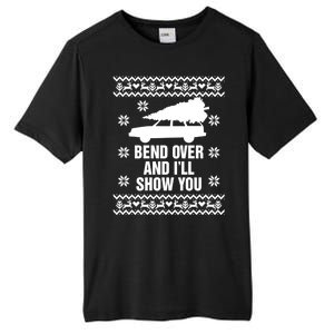 Bend Over And ILl Show You Christmas Couple Matching Family Tall Fusion ChromaSoft Performance T-Shirt