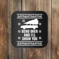 Bend Over And ILl Show You Christmas Couple Matching Family Coaster