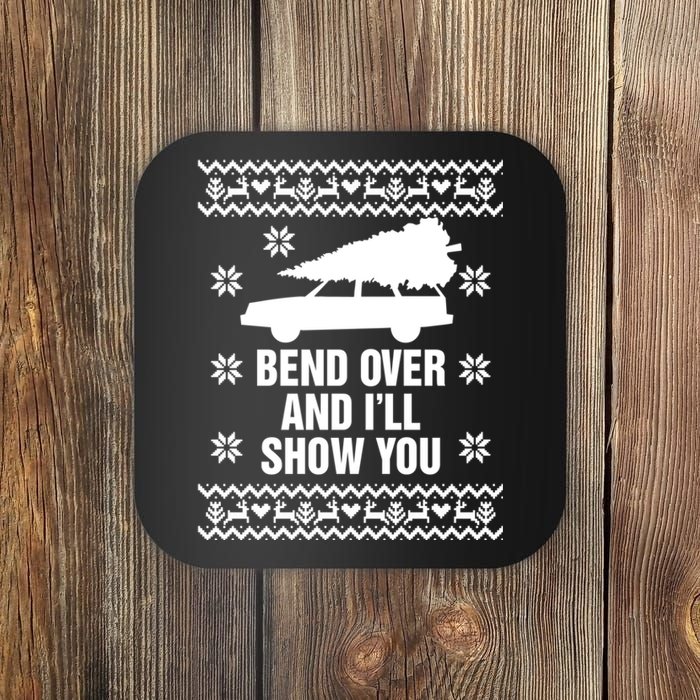 Bend Over And ILl Show You Christmas Couple Matching Family Coaster