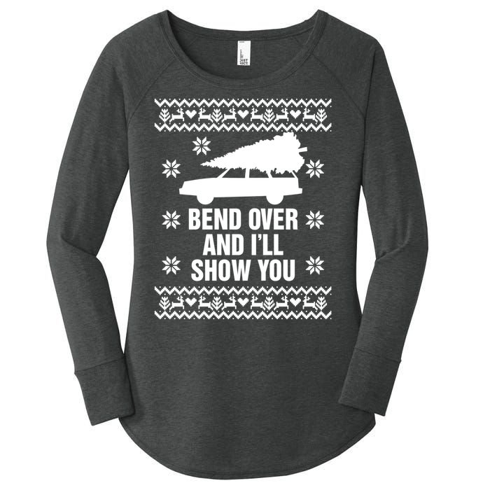 Bend Over And ILl Show You Christmas Couple Matching Family Women's Perfect Tri Tunic Long Sleeve Shirt