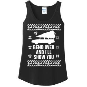 Bend Over And ILl Show You Christmas Couple Matching Family Ladies Essential Tank