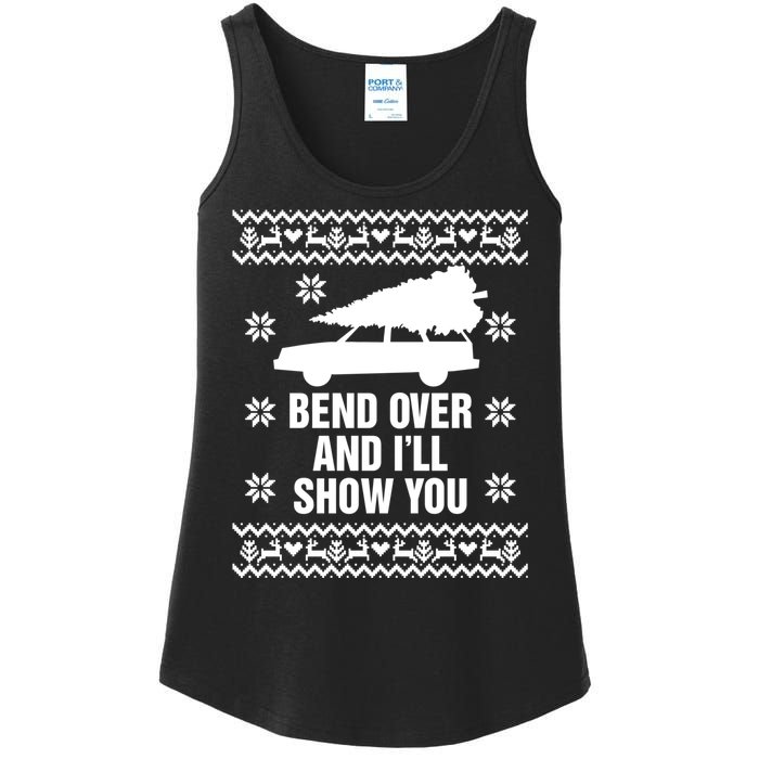 Bend Over And ILl Show You Christmas Couple Matching Family Ladies Essential Tank