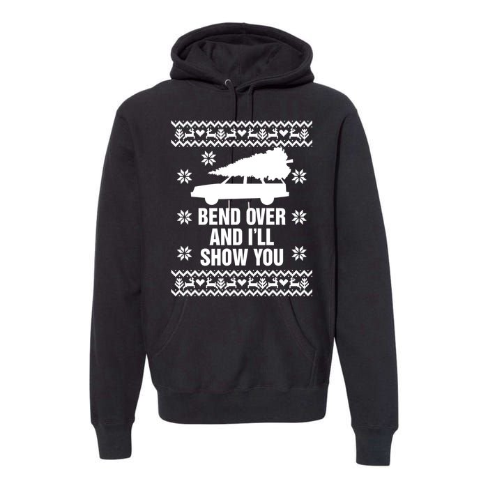 Bend Over And ILl Show You Christmas Couple Matching Family Premium Hoodie