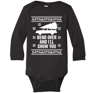 Bend Over And ILl Show You Christmas Couple Matching Family Baby Long Sleeve Bodysuit