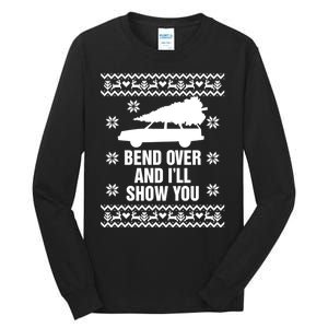 Bend Over And ILl Show You Christmas Couple Matching Family Tall Long Sleeve T-Shirt