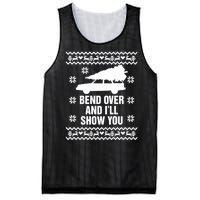 Bend Over And ILl Show You Christmas Couple Matching Family Mesh Reversible Basketball Jersey Tank