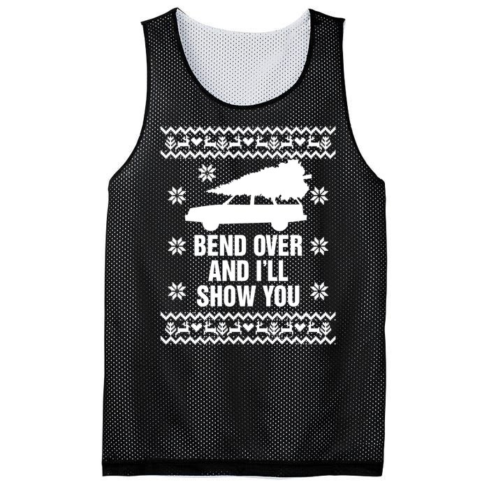 Bend Over And ILl Show You Christmas Couple Matching Family Mesh Reversible Basketball Jersey Tank