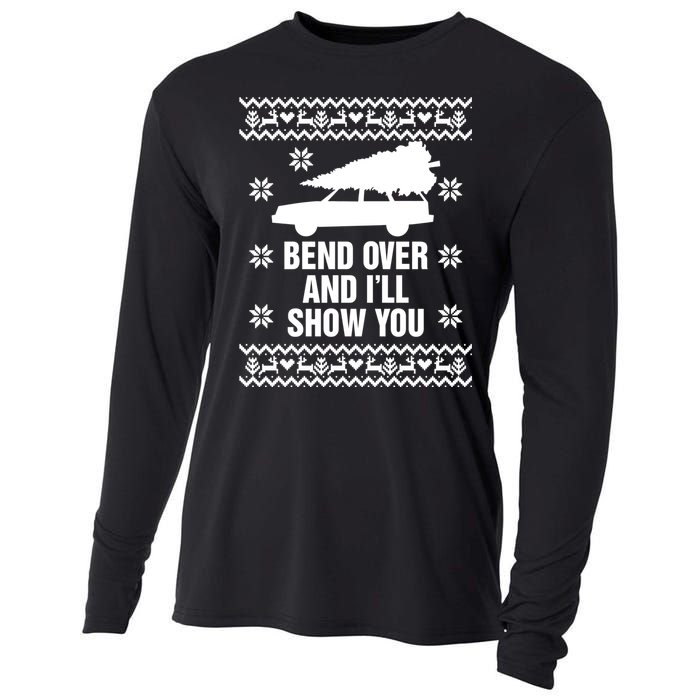 Bend Over And ILl Show You Christmas Couple Matching Family Cooling Performance Long Sleeve Crew