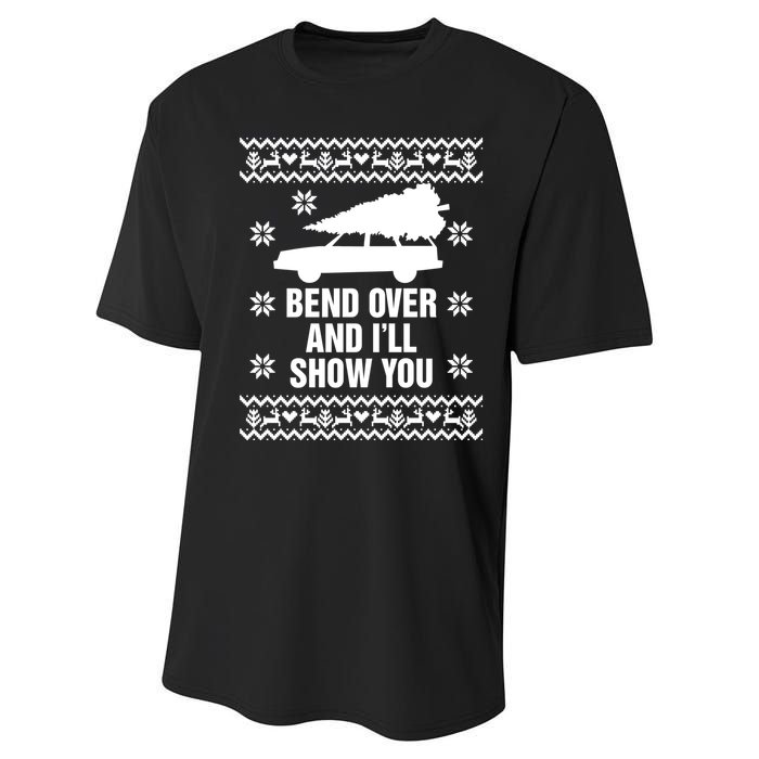 Bend Over And ILl Show You Christmas Couple Matching Family Performance Sprint T-Shirt