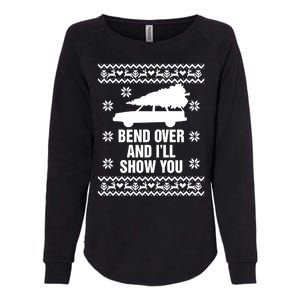 Bend Over And ILl Show You Christmas Couple Matching Family Womens California Wash Sweatshirt