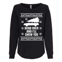 Bend Over And ILl Show You Christmas Couple Matching Family Womens California Wash Sweatshirt