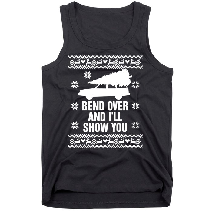 Bend Over And ILl Show You Christmas Couple Matching Family Tank Top