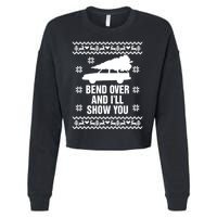 Bend Over And ILl Show You Christmas Couple Matching Family Cropped Pullover Crew