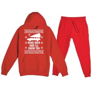 Bend Over And ILl Show You Christmas Couple Matching Family Premium Hooded Sweatsuit Set