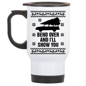 Bend Over And ILl Show You Christmas Couple Matching Family Stainless Steel Travel Mug