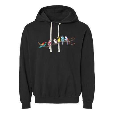 Birds On A Branch Birding Bird Watching Bird Watcher Garment-Dyed Fleece Hoodie