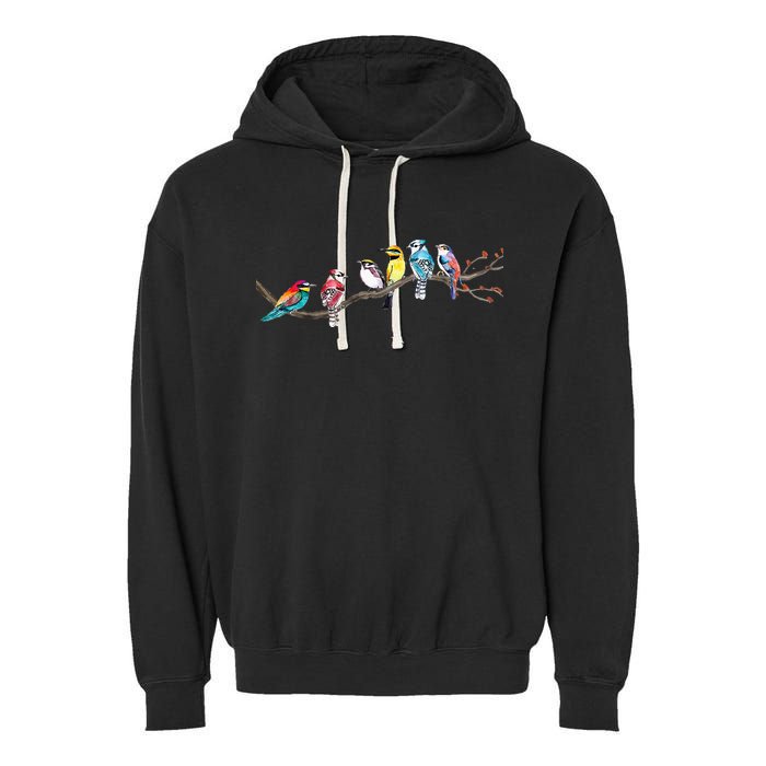 Birds On A Branch Birding Bird Watching Bird Watcher Garment-Dyed Fleece Hoodie