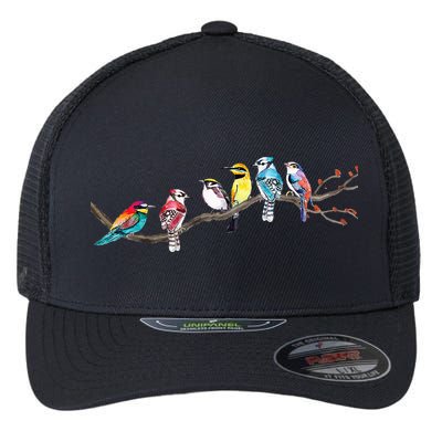 Birds On A Branch Birding Bird Watching Bird Watcher Flexfit Unipanel Trucker Cap