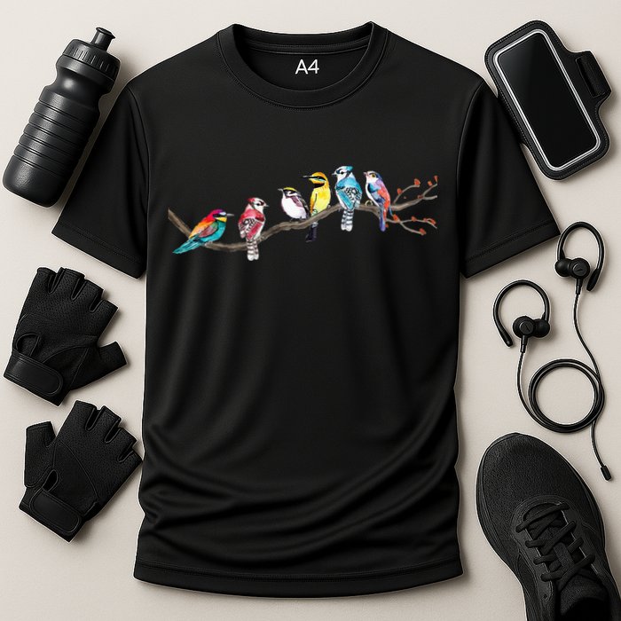 Birds On A Branch Birding Bird Watching Bird Watcher Performance Shirt