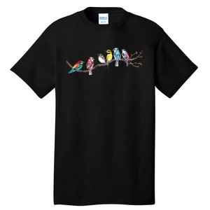 Birds On A Branch Birding Bird Watching Bird Watcher Tall T-Shirt