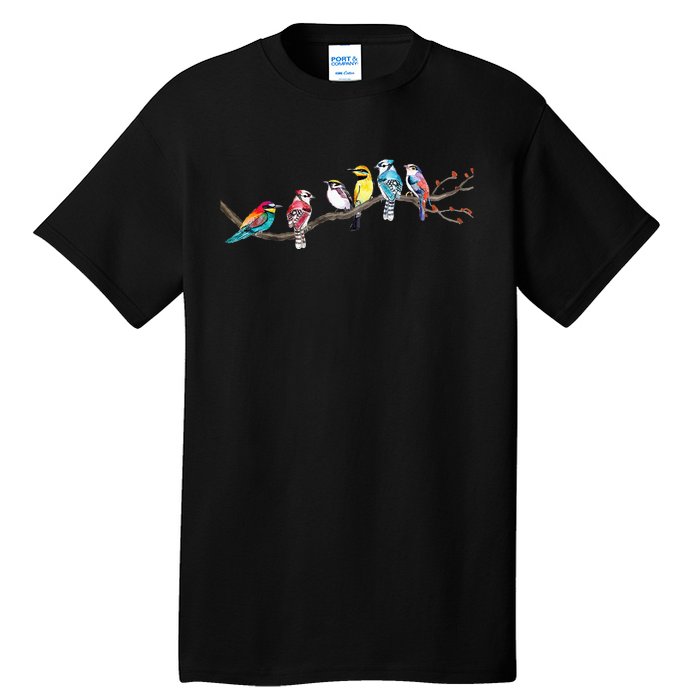 Birds On A Branch Birding Bird Watching Bird Watcher Tall T-Shirt