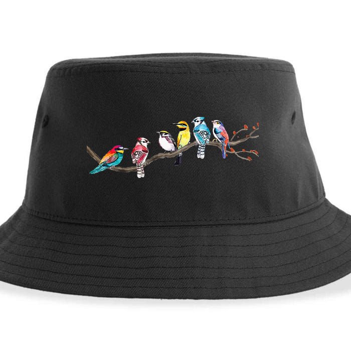Birds On A Branch Birding Bird Watching Bird Watcher Sustainable Bucket Hat